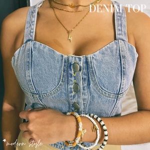 Denim crop top
